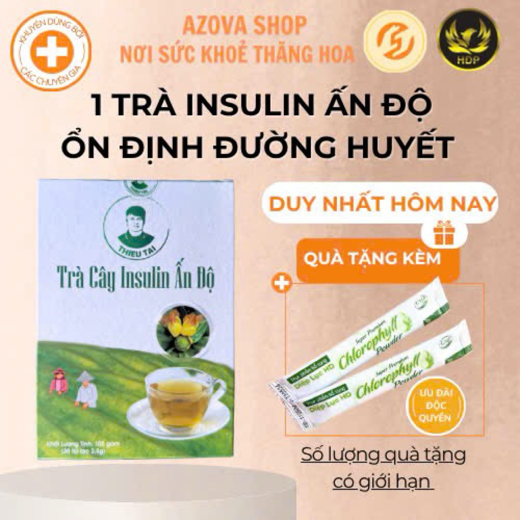 (Tặng quà )Trà cây Insulin Ấn Độ Ổn định Đường huyết Tăng đề kháng 30 gói 3.5g