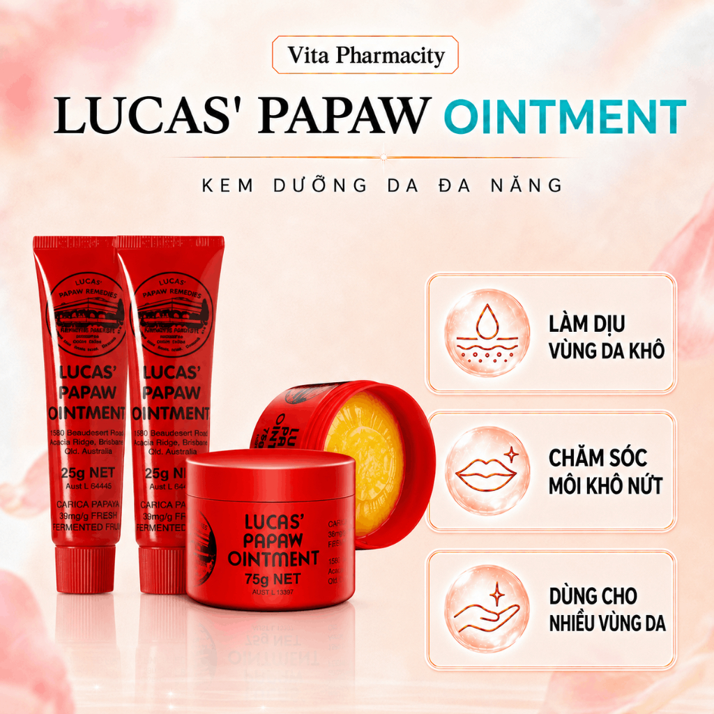 Nhập Khẩu GSX] Kem đu đủ đa năng Lucas Papaw Ointment 15g, 25g, 75g của Úc