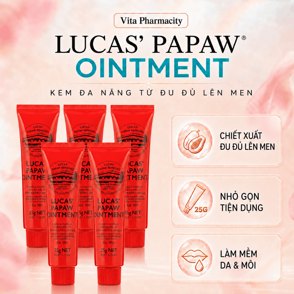 Kem đu đủ đa năng Lucas Papaw Ointment 15g, 25g, 75g của Úc