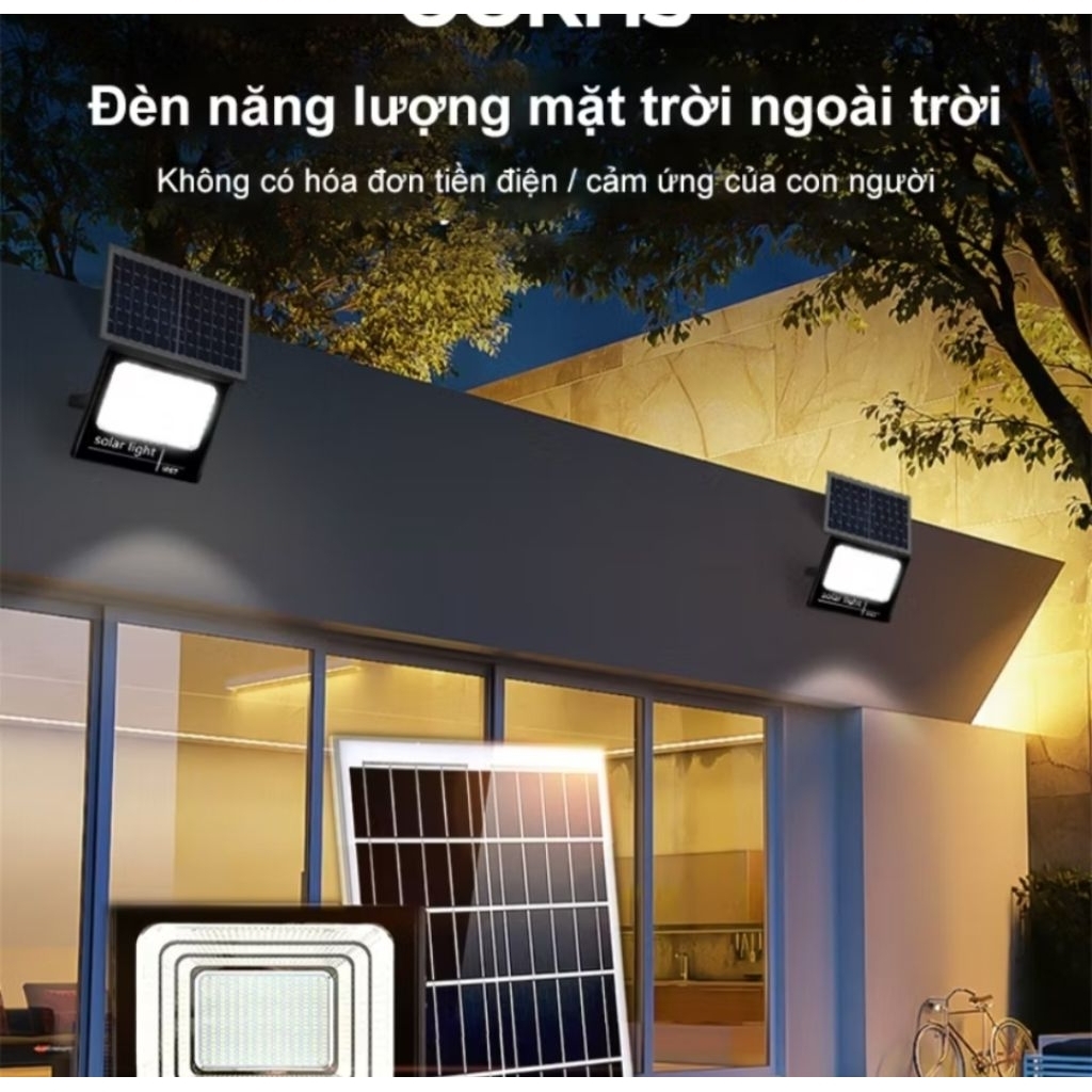 OOKAS Đèn năng lượng mặt trời đèn Led Solar Light IP67 1500w