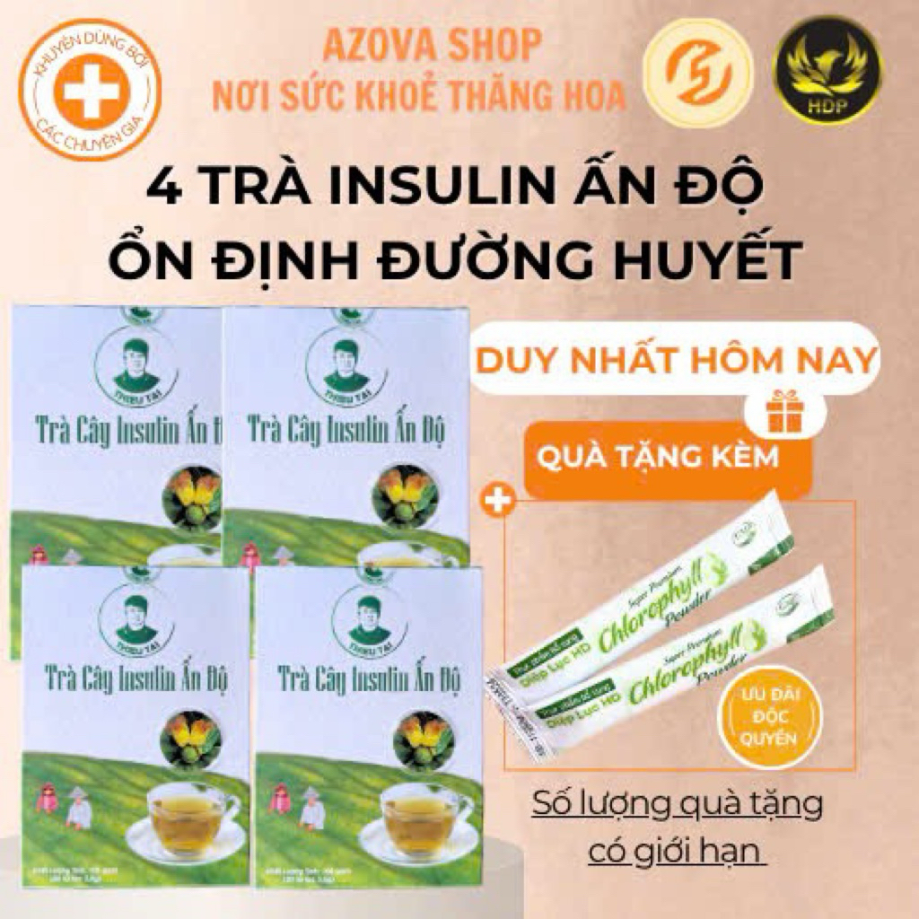 (Tặng quà )4 Hộp Trà cây Insulin Ấn Độ Ổn định Đường huyết Tăng đề kháng 120 gói 3.5g