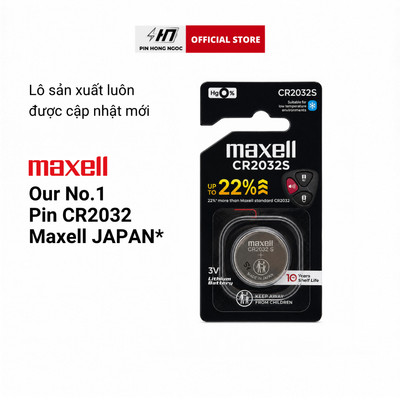 Pin CR2032 S Maxell 3V made in Japan chính hãng