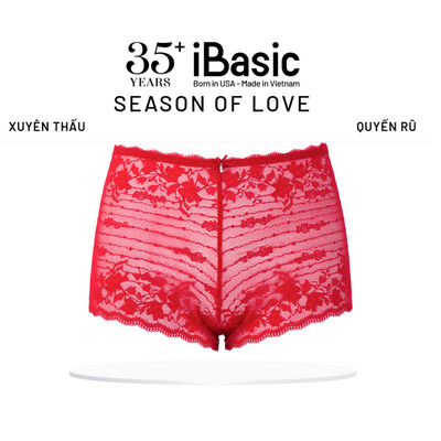 [SEASON OF LOVE] Quần lót Quần chip nữ màu đỏ lưng cao ren lưới xuyên thấu iBasic gợi cảm PANW200