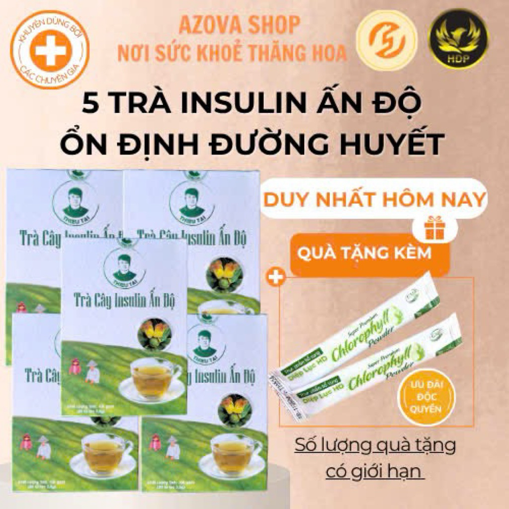 (Tặng quà )5 Hộp Trà cây Insulin Ấn Độ Ổn định Đường huyết Tăng đề kháng 150 gói 3.5g