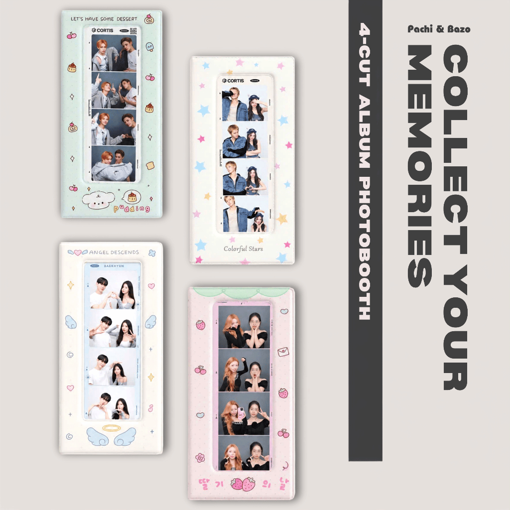Album Đựng Ảnh Photobooth 4 Cut Đứng Pachi & Bazo - Lưu Trữ 40 Ảnh Photobooth 5cm x 15cm