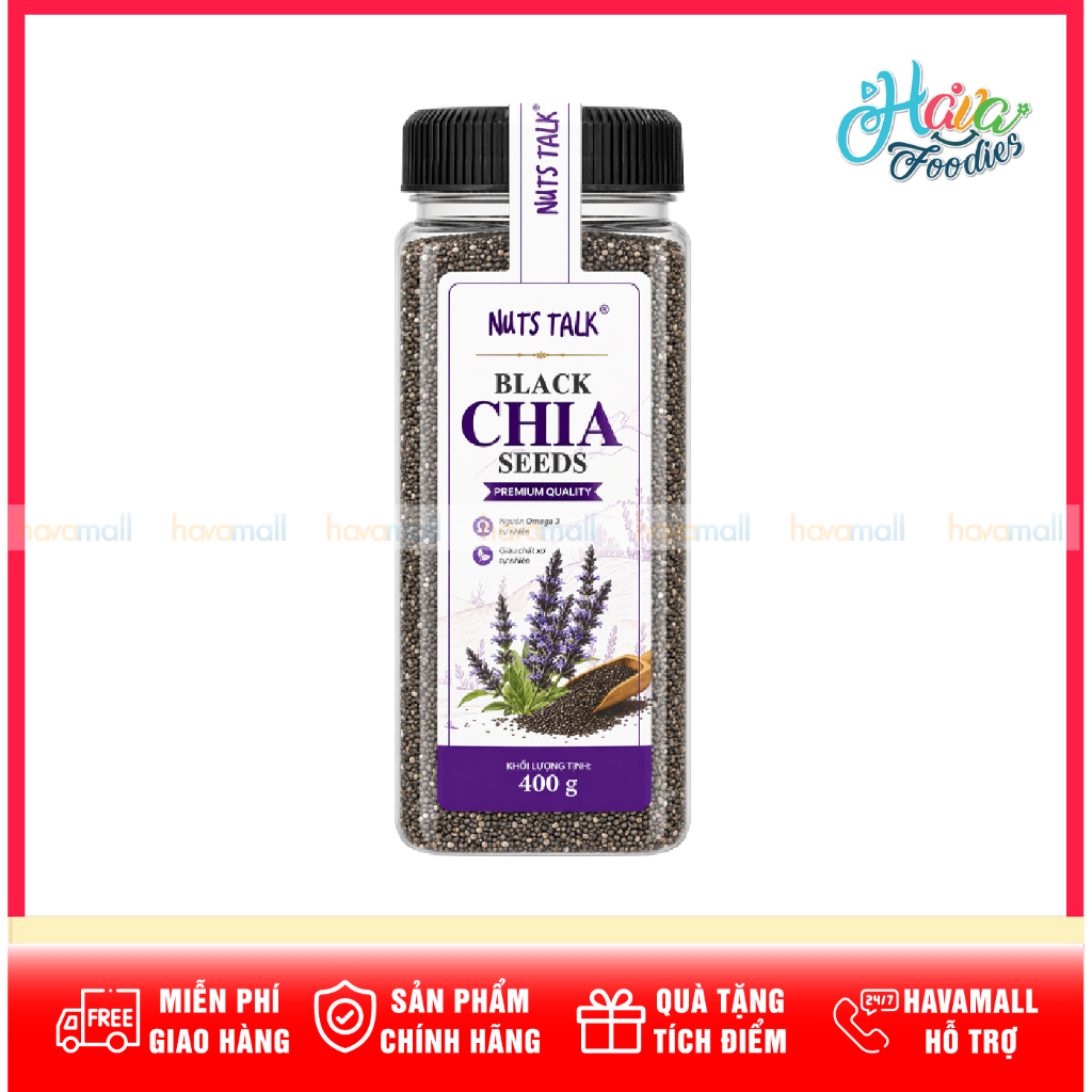 Hạt Chia Đen Dinh Dưỡng Nuts Talk Hũ 400g – Nuts Talk Premium Black Chia Seeds 400g