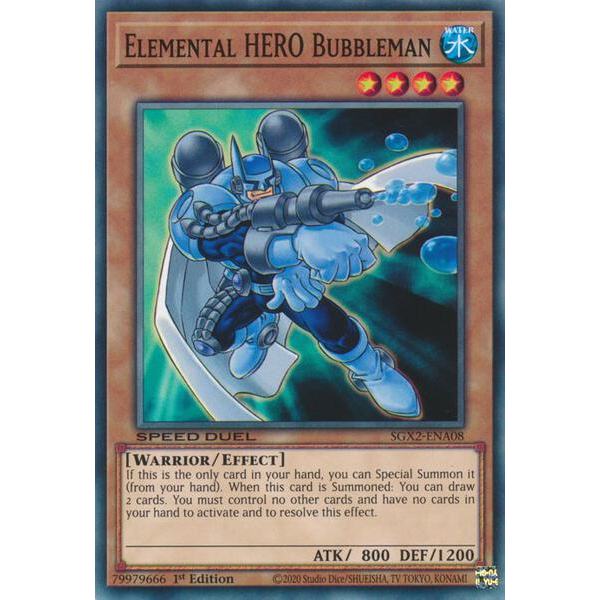 [ Bài Yugioh Chính Hãng ] SGX2-ENA08 Elemental HERO Bubbleman - Speed Duel GX: Midterm Paradox (SGX2