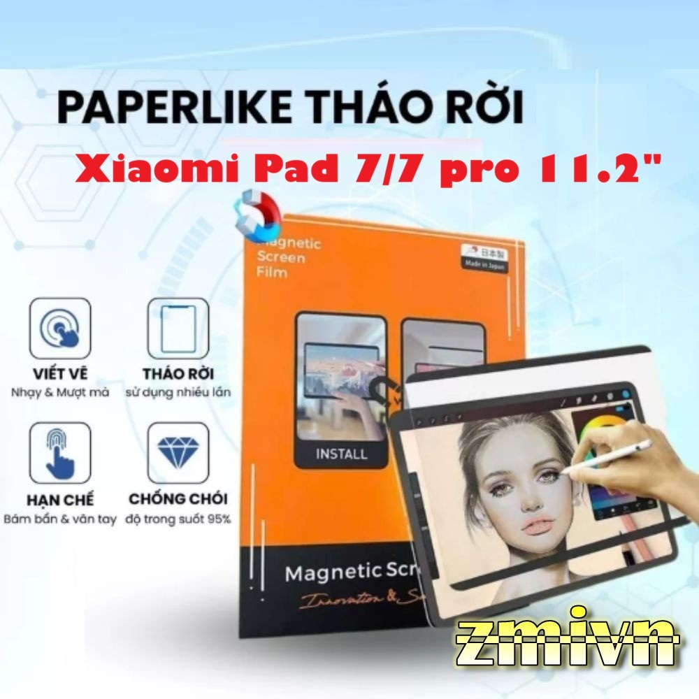 Miếng dán Paperlike Nam Châm tháo rời cho Xiaomi Pad 7 / Mipad 7pro 11.2 inch