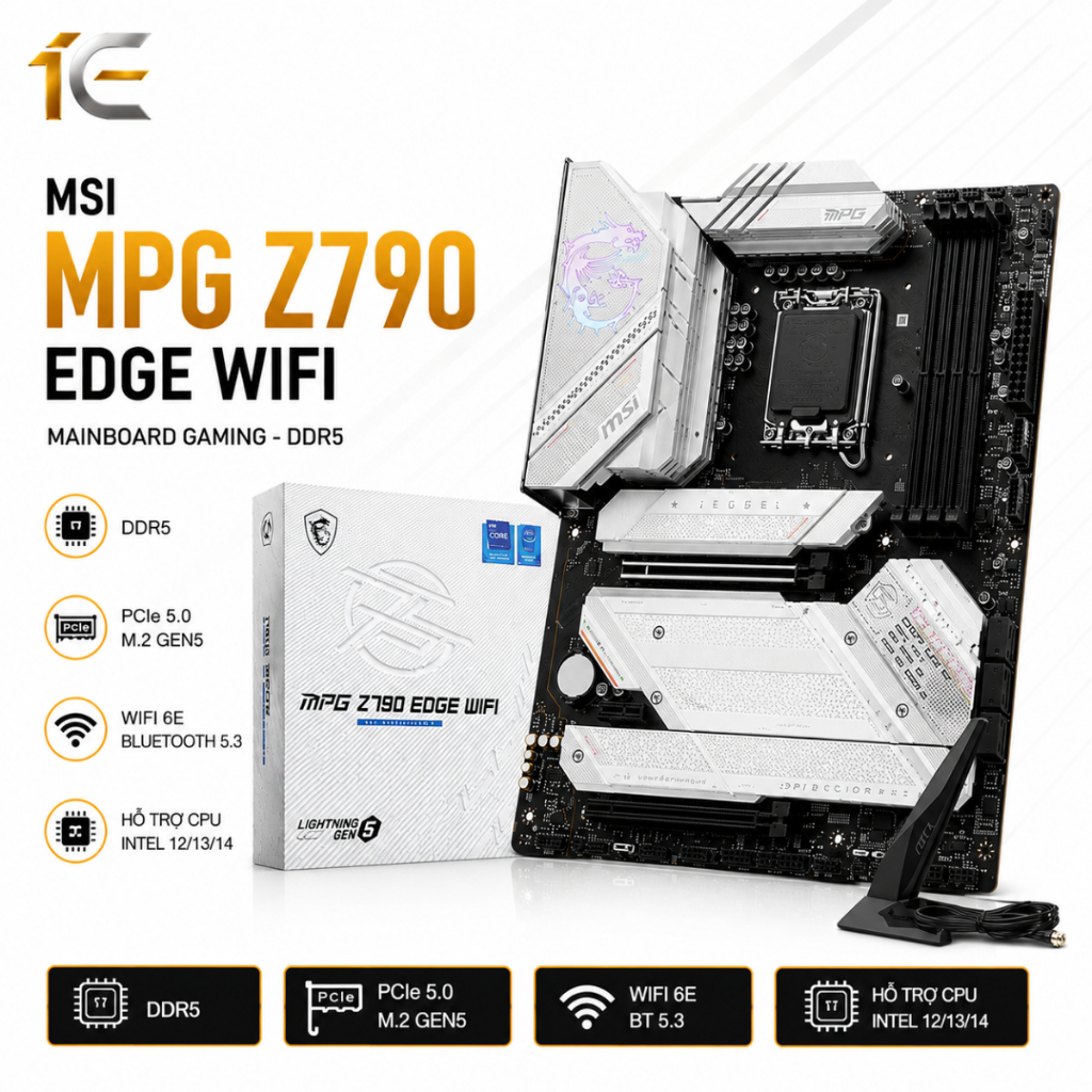 Mainboard MSI MPG Z790 EDGE WIFI – DDR5 – Socket 1700 – Hỗ trợ Intel Gen 12/13/14 – WiFi 6E