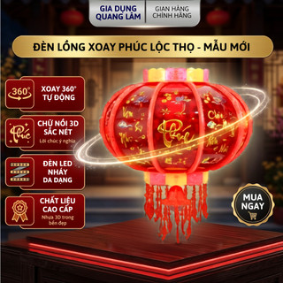 Đèn Lồng Điện Xoay 360 Độ Đèn Led Nhấp Nháy, Quả Cầu Điện Mới 2026 Trang Trí Lễ Hội Đẹp Lung Linh