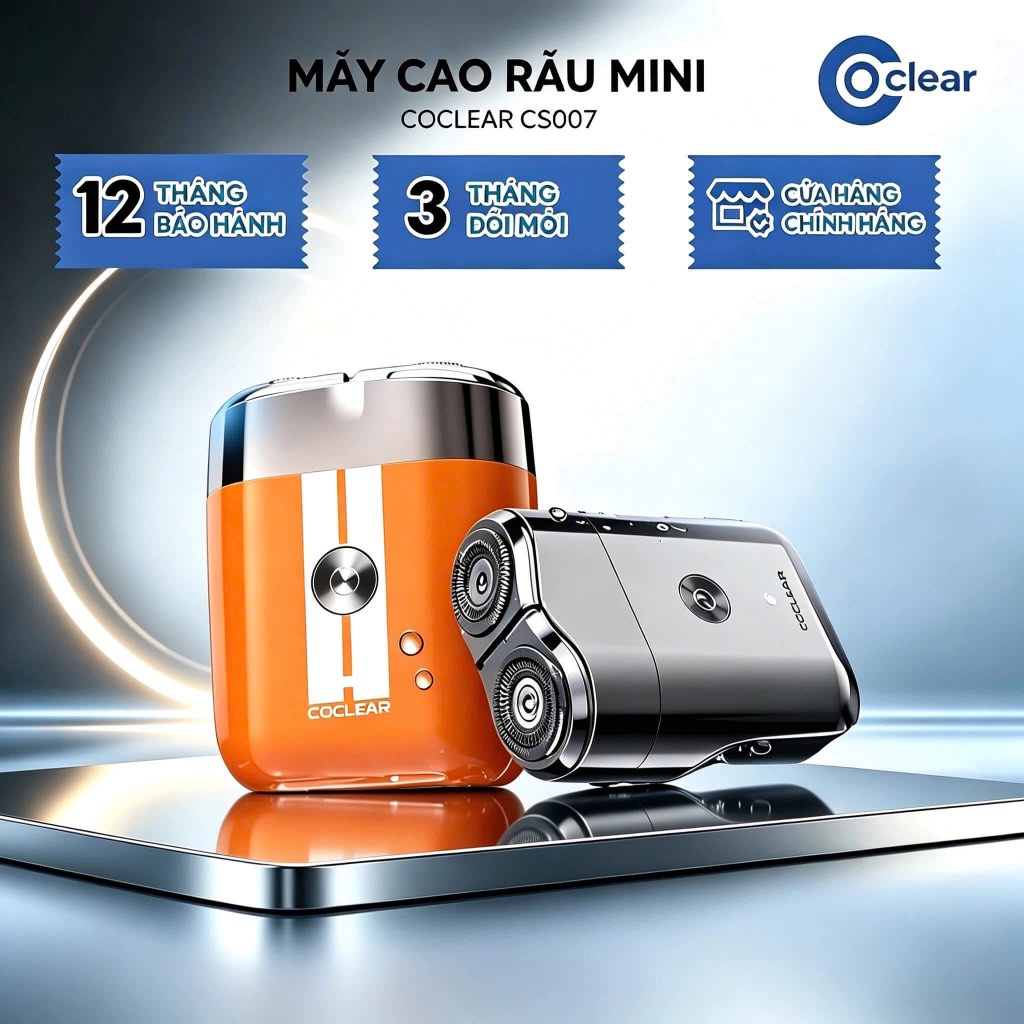 (LIVE)Máy cạo râu mini coclear CS007 toàn thân có thể rửa nước, sạc nhanhType-C 1.5 giờ, khóa du lịc