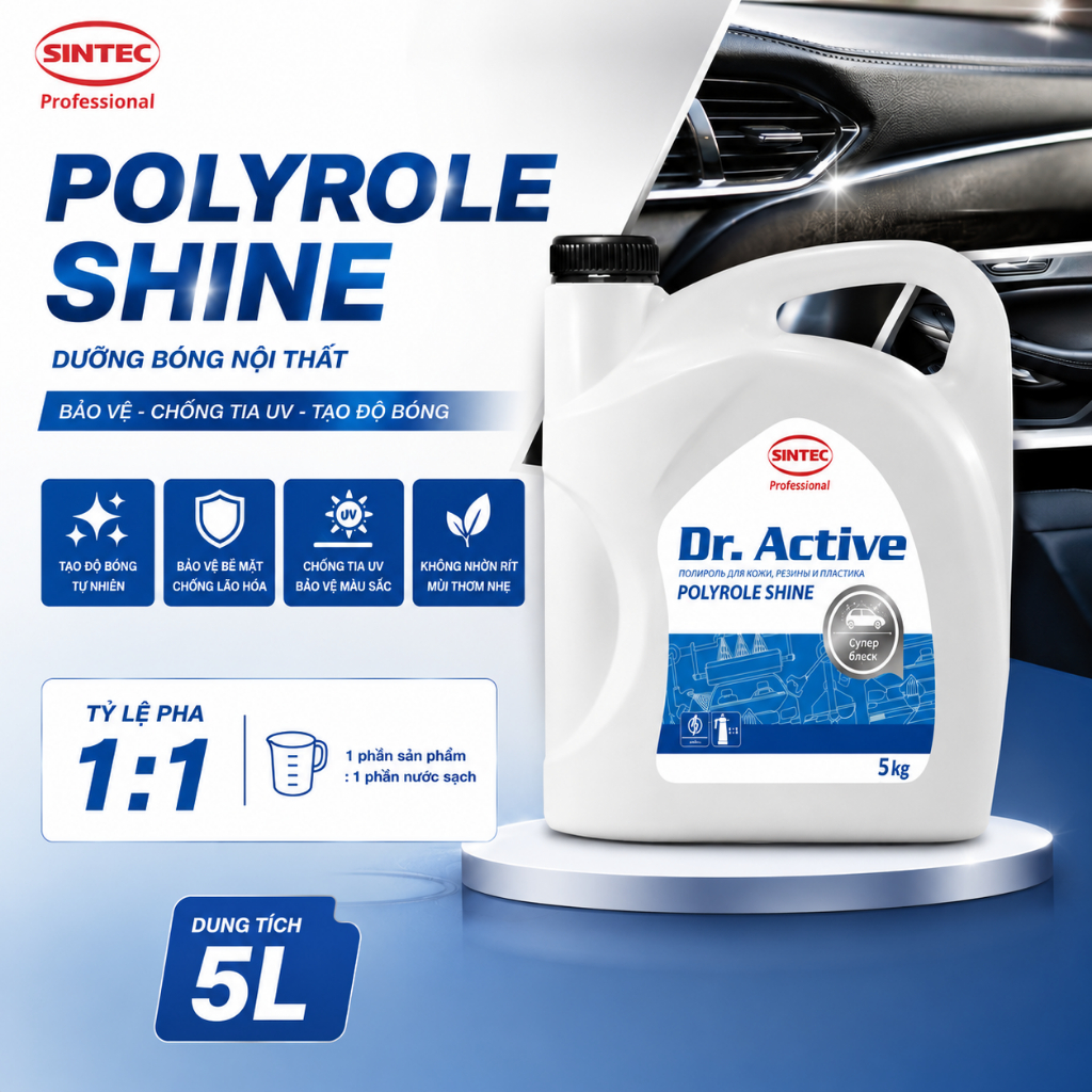 [ Mua 1 tặng 1 ] Polyrole Shine - Dưỡng nội thất chuyên dụng dành cho ô tô Dr.Active