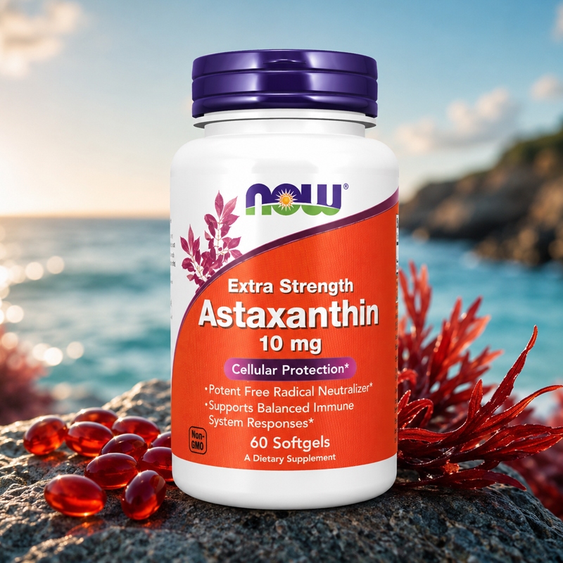 NOW Extra Strength Astaxanthin 10mg 60 Viên Nang Mềm | Hàng Mỹ Chính Hãng
