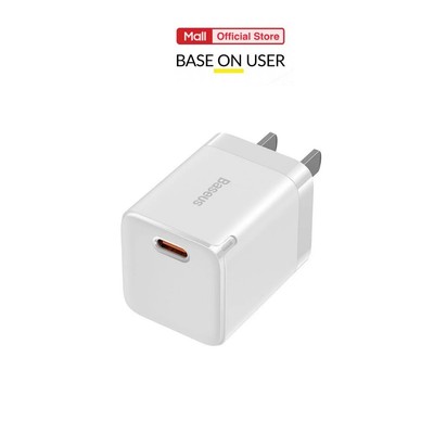Củ sạc nhanh Baseus GAN3 PD30W 1 cổng Type-C - Gấp 90 độ chất liệu cao cấp chống cháy ,chân cắm dẹt