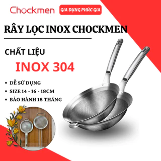Rây Lọc Inox 18/10 Chockmen Inox 18/10 Cao Cấp Đúc Nguyên Khối, Lưới Inox Nguyên Khối - GIA DỤNG PHÚC GIA