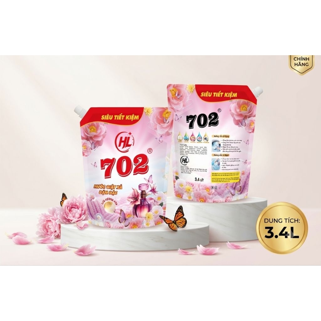 702 Thùng 4 Túi nước Giặt 3.4kg. Lưu Hương, Tiết Kiệm