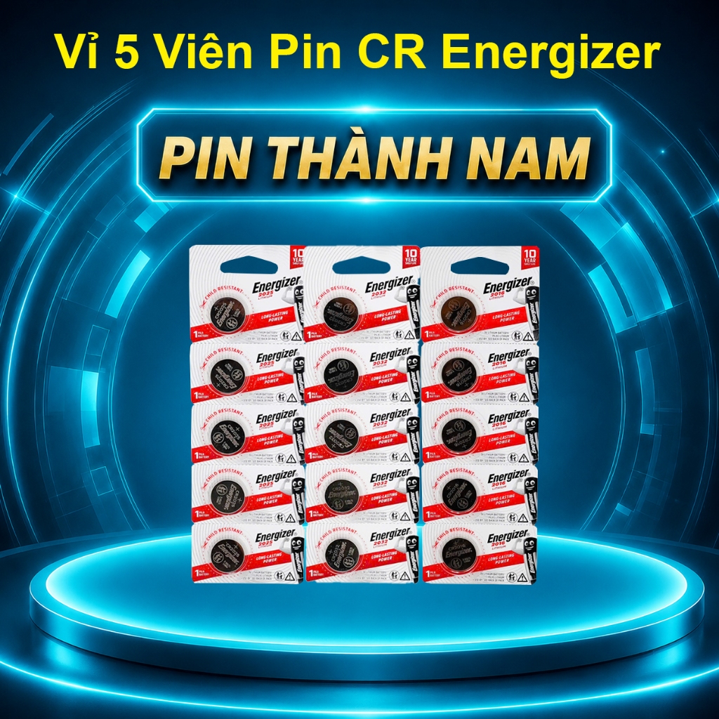 Vỉ 5 Viên Pin Energizer CR2032 / CR2025 / CR2016 Chính Hãng