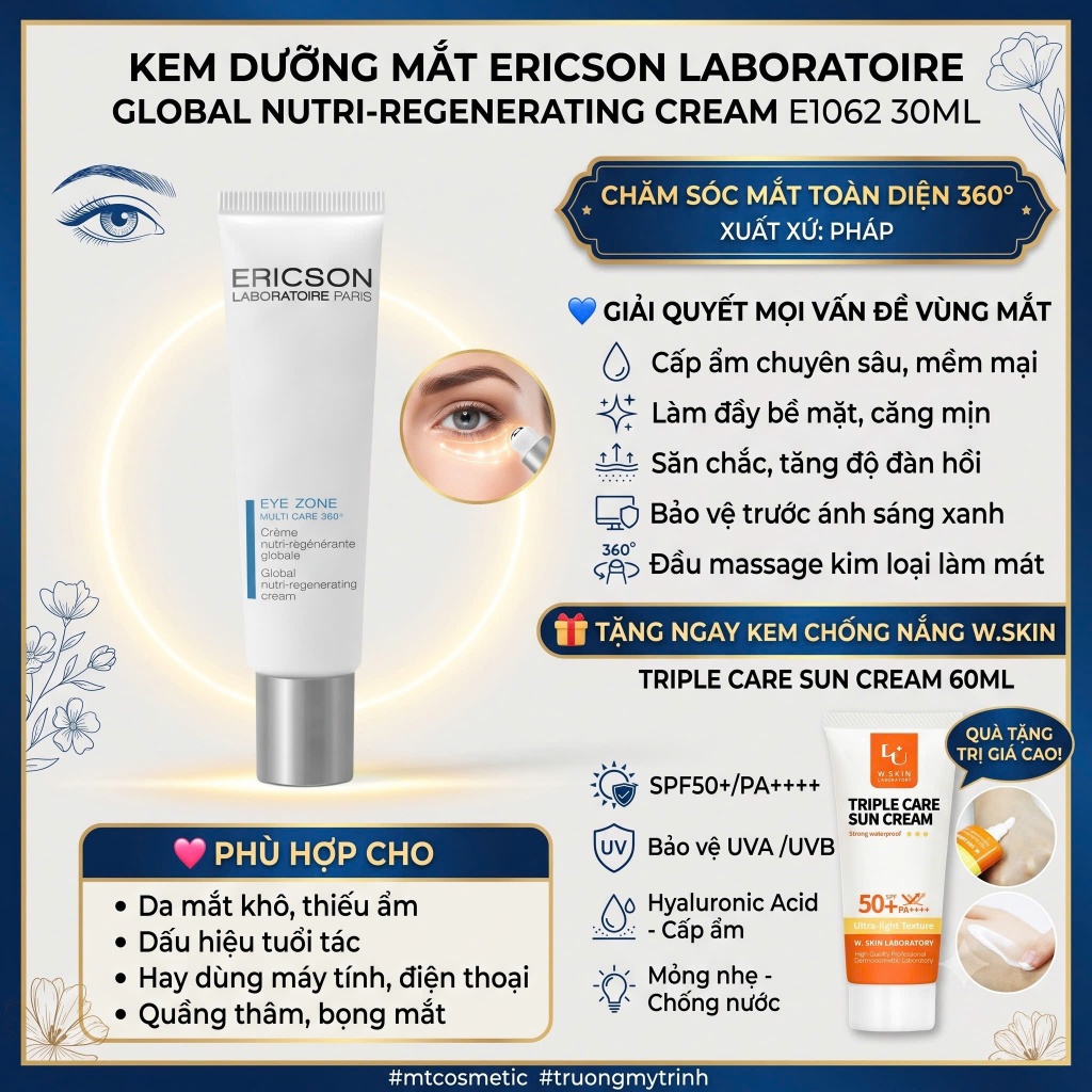 KEM DƯỠNG MẮT ERICSON LABORATOIRE GLOBAL NUTRI-REGENERATING CREAM E1062 30ML