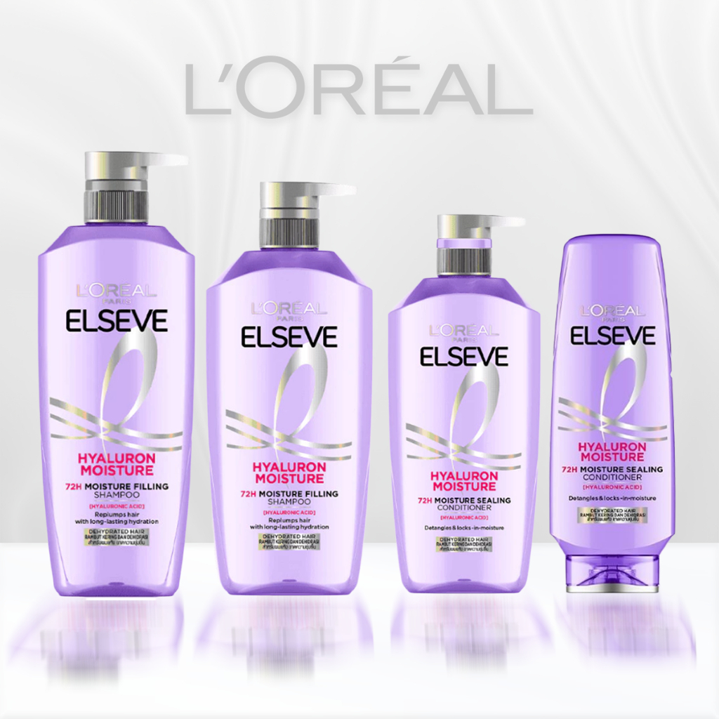 Dầu Gội Và Dầu Xả L'Oréal Elseve HA Dưỡng Ẩm Hyaluron Moisture 72h