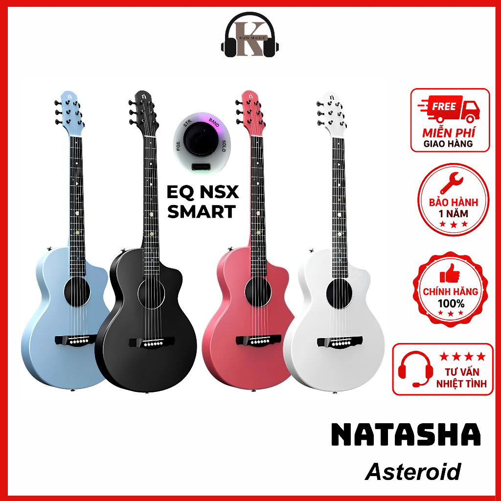 Đàn Guitar Acoustic Natasha Asteroid Size 3/4 chính hãng | KUN music
