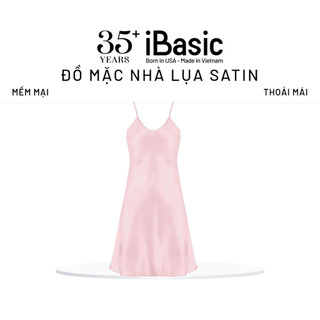 Đầm ngủ nữ iBasic hai dây lụa satin mềm mại 7916