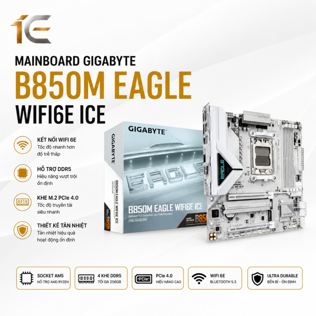 MAINBOARD GIGABYTE B850M EAGLE WIFI6E ICE