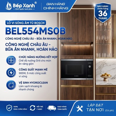 Lò Vi Sóng Nướng Âm Tủ Bosch BEL554MS0B (25L) - Sang Xịn Mịn, Giảm Giá Hôm Nay!