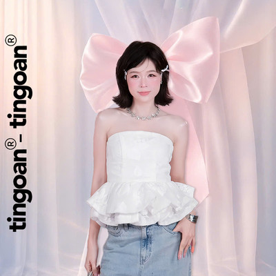 [KOL] TINGOAN®  - Áo croptop cúp quây chất liệu ren dệt hoa nổi bèo gấu trắng PRINCESS TEARS TOP/WH