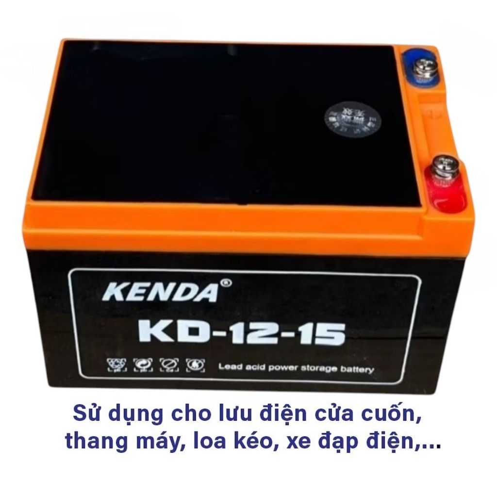 Bộ 4 Bình Ắc Quy Xe Đạp Điện Kenda KD-15 (48V-15AH)Phiên Bản Mới Chính Hãng Chịu Nhiệt Rất Cao