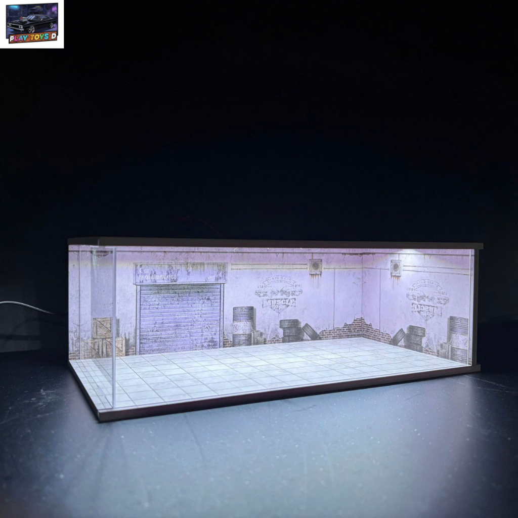 Mô Hình Gara Diorama Tỷ lệ 1:64 1:43 1:24 Có Đèn LED – Bối Cảnh Gara Ô Tô Mini Trưng Bày Xe Mô Hình 
