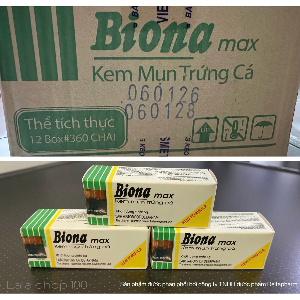 Combo 2 hộp kem mụn trứng cá Biona max 6g