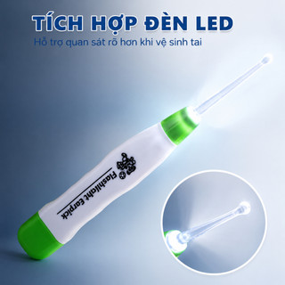 Dụng Cụ Lấy Ráy Tai Có Đèn LED Quan Sát Dễ Dàng Vệ Sinh Tai Đầu Lấy Ráy Silicon Mềm Cho Bé Và Gia Đình