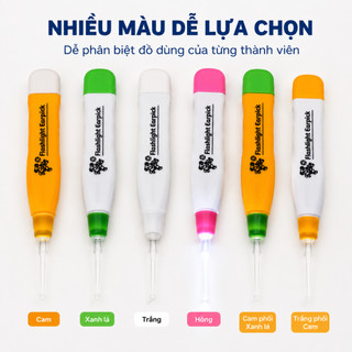 Dụng Cụ Lấy Ráy Tai Có Đèn LED Quan Sát Dễ Dàng Vệ Sinh Tai Đầu Lấy Ráy Silicon Mềm Cho Bé Và Gia Đình