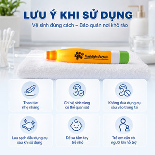 Dụng Cụ Lấy Ráy Tai Có Đèn LED Quan Sát Dễ Dàng Vệ Sinh Tai Đầu Lấy Ráy Silicon Mềm Cho Bé Và Gia Đình
