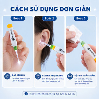 Dụng Cụ Lấy Ráy Tai Có Đèn LED Quan Sát Dễ Dàng Vệ Sinh Tai Đầu Lấy Ráy Silicon Mềm Cho Bé Và Gia Đình
