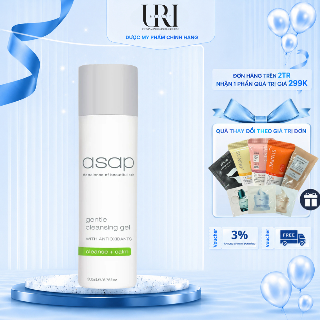 [Công Ty] ASAP Gentle Cleansing Gel – Sữa Rửa Mặt Dịu Nhẹ & Làm Sạch Da 50ML/200ML