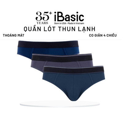 Combo 3 Quần lót nam iBasic brief lưng thun poly logo IB PANM117