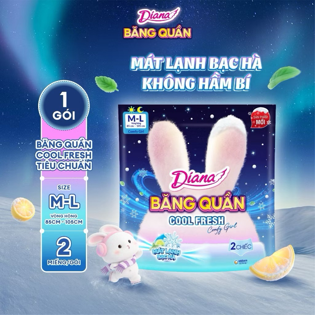 Băng quần Diana Comfy Night/Comfy Girl Cool Fresh sz M-L 2 chiếc/gói