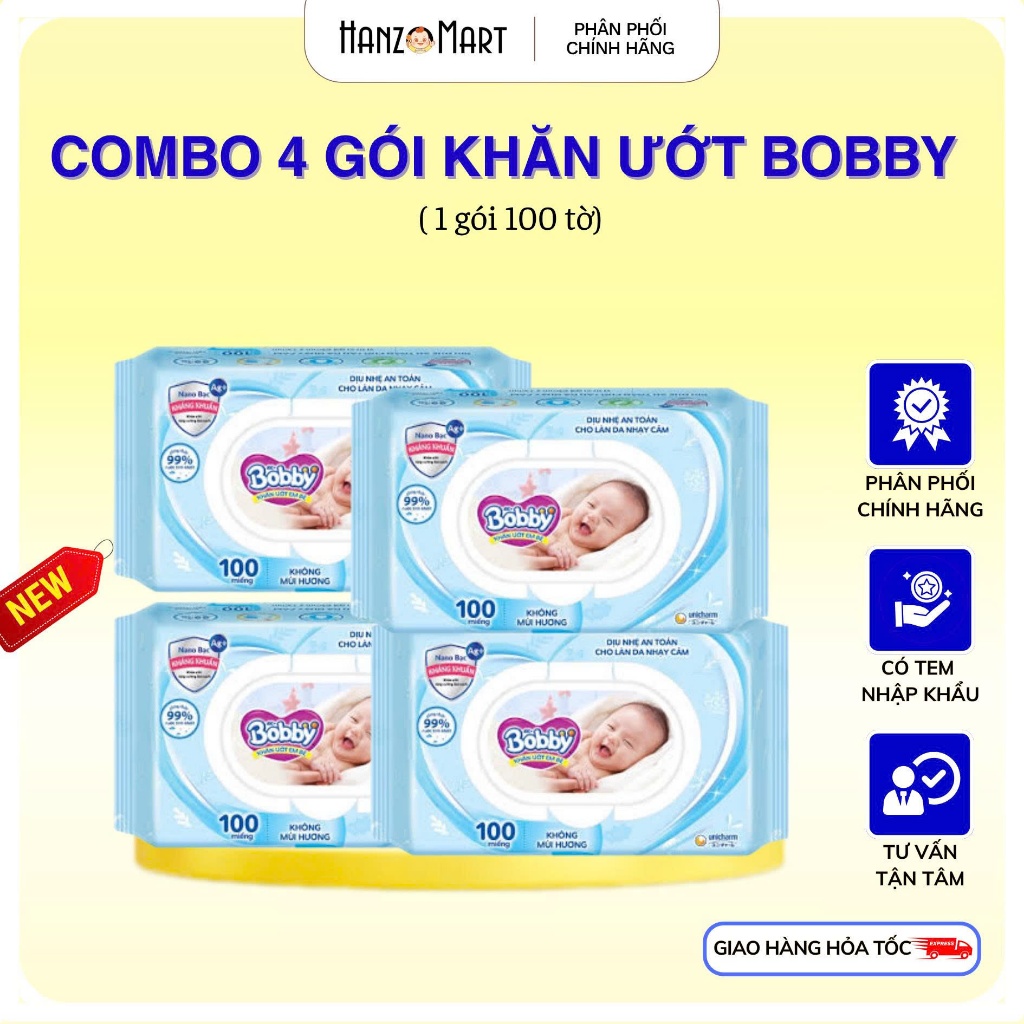 Khăn ướt bobby chính hãng cho bé - hanzo2009