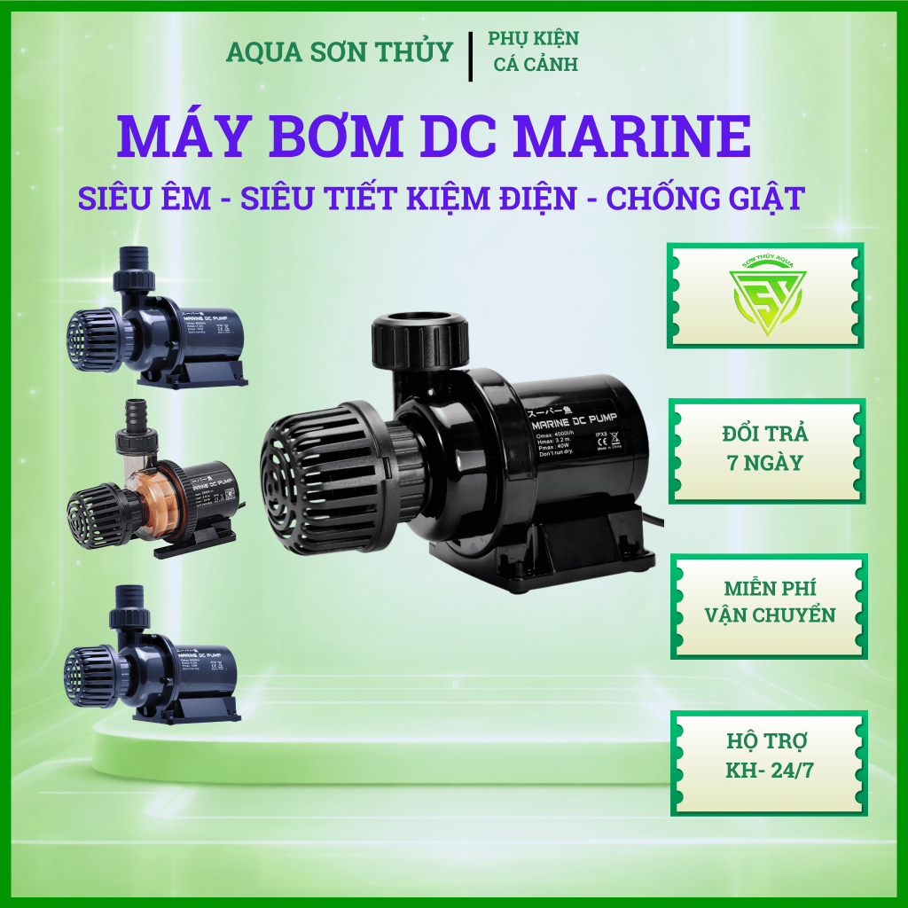 Máy Bơm Marine DC 24V chống giật công suất từ 650L/h đến 15000L/h