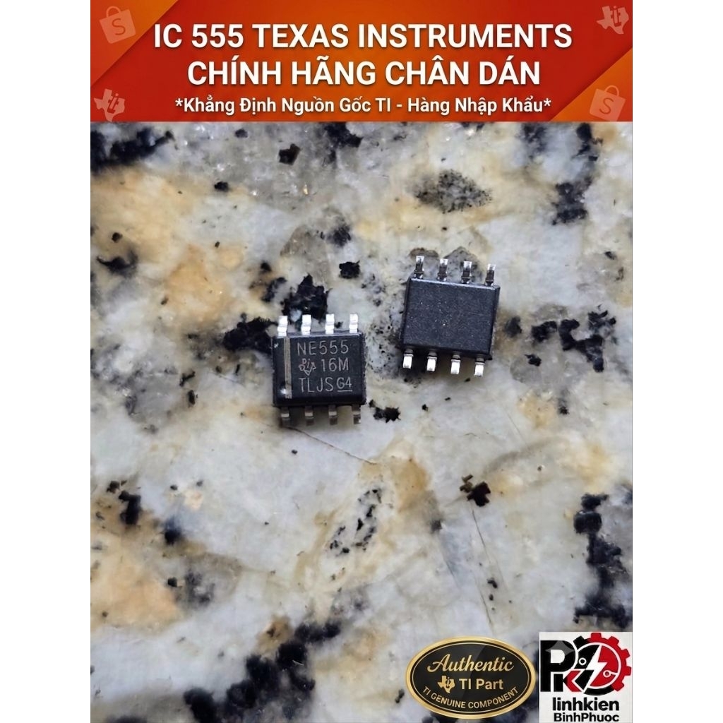 [COMBO 5] IC NE555 Chân Dán SOP-8 Chính Hãng Texas Instruments (TI) - IC 555 SMD Tạo Xung