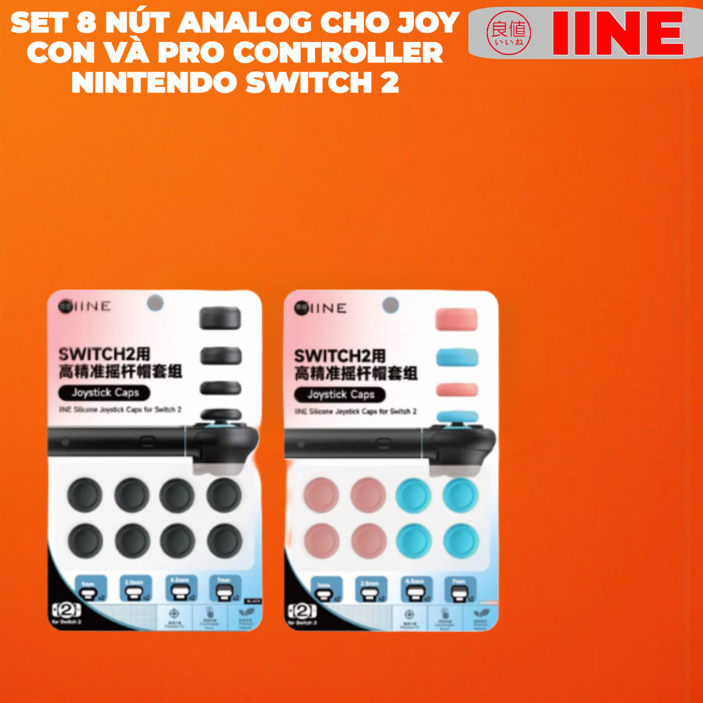 Set 8 nút analog IINE Cho Joy Con và Pro Controller Nintendo Switch 2