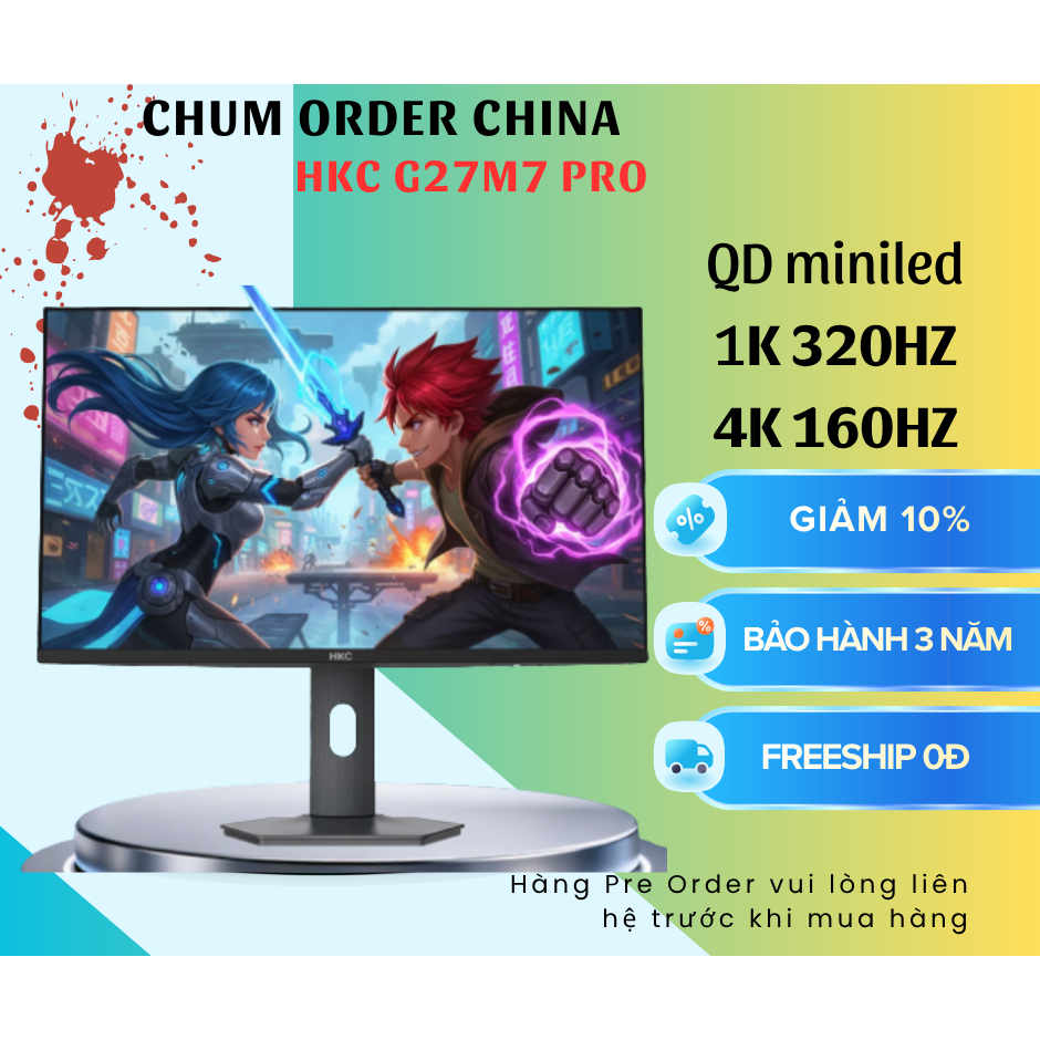 ( Sẵn giao ) Màn hình Màn hình HKC G27M7 Pro là một trong những mẫu màn hình Mini-LED 4k - 180Hz vs 