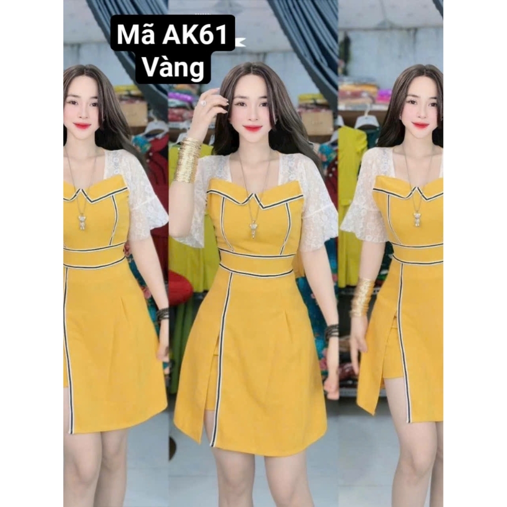 Sét Đầm Phối Ren Tay Loe Kèm Quần Đùi - Mã AK61