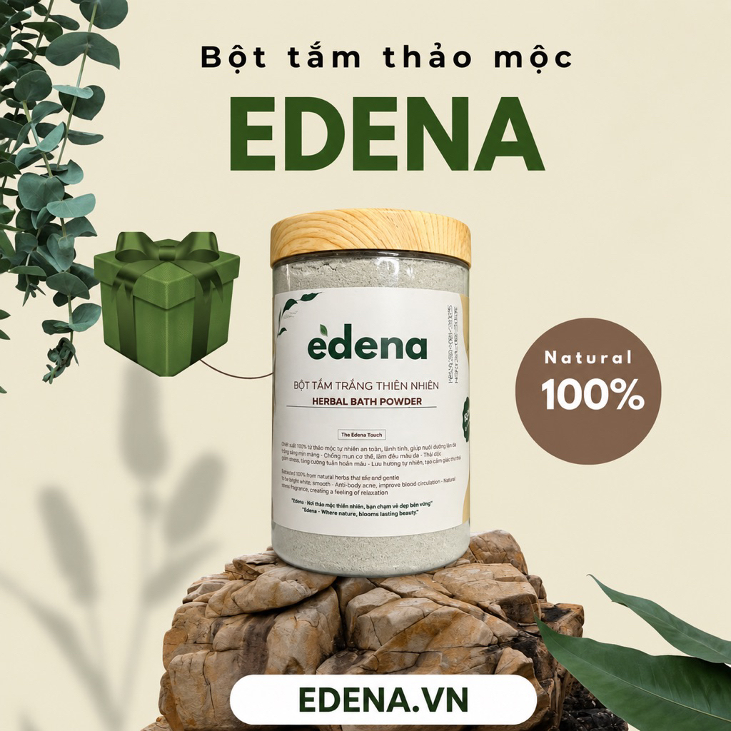 COMBO 5 Hộp Bột Thảo mộc Edena, Dưỡng Trắng Mịn Tự Nhiên, An Toàn
