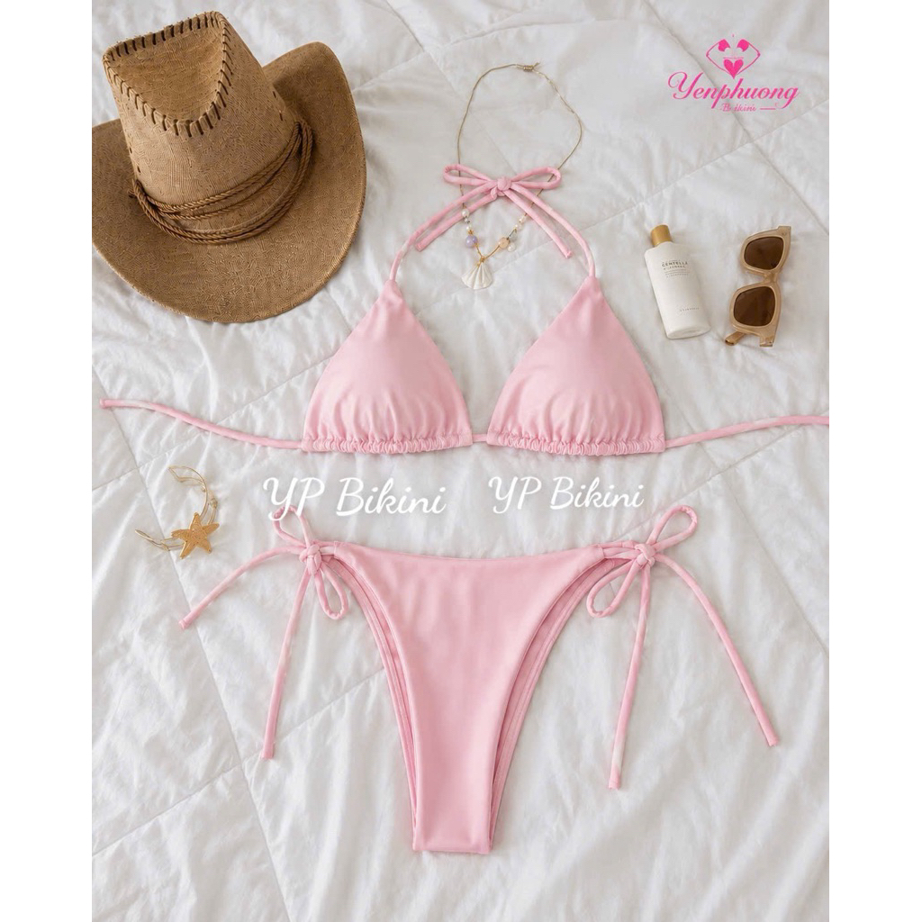 Bikini bacsic tam giác dây buộc quấn , quần ship đinh dây ( hình shop tự chụp )
