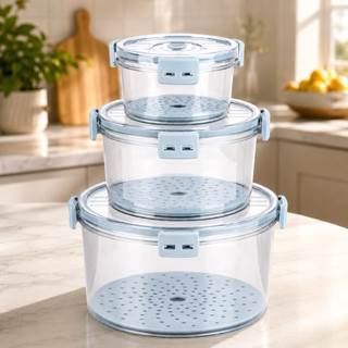 Bộ 3 hộp thực phẩm tròn Hokori đựng đồ, bảo quản thực phẩm sạch sẽ, an toàn Mã sp 6558