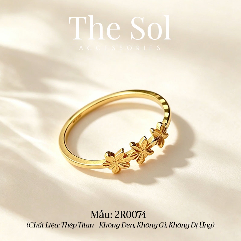 Nhẫn Thép Titan Không Gỉ Triple Blossom thesol.accessories
