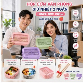 Cặp lồng cơm giữ nhiệt 3 tầng lúa mạch ruột inox, hộp đựng cơm giữ nhiệt cao cấp, hộp đựng cơm inox tiện lợi