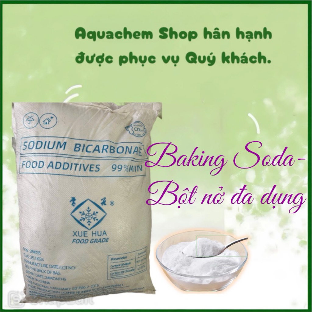[Aquachem]-Baking Soda( Backing soda) Bột nở ( gói 1-6kg), tẩy rửa gia dụng, Xuất xứ TQ